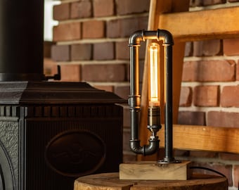 Table lamp with edison bulbs - industrial - loft industrial style - home decor - europe