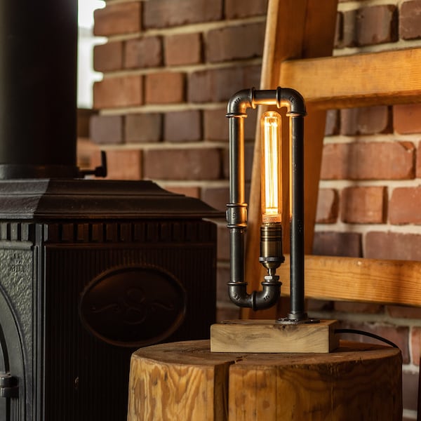 Table lamp with edison bulbs - industrial - loft industrial style - home decor - europe