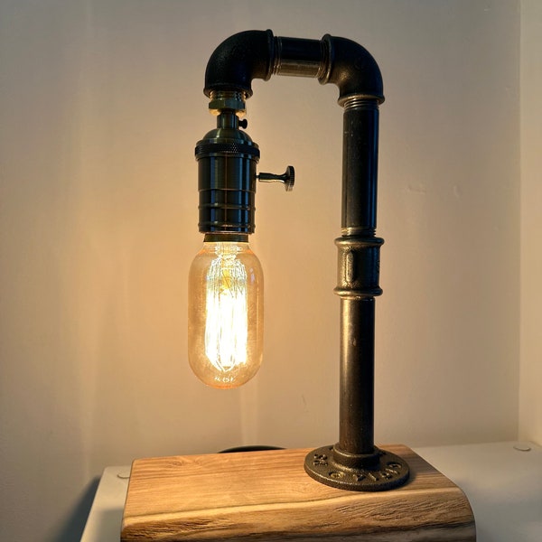 Loft style table lamp | Industrial style bedside lamp | Handmade product