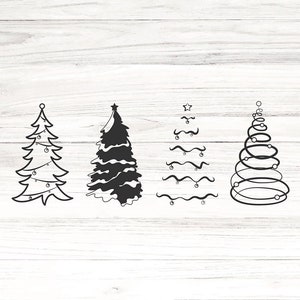 Christmas Tree SVG Bundle Christmas Tree Line Art Png - Etsy