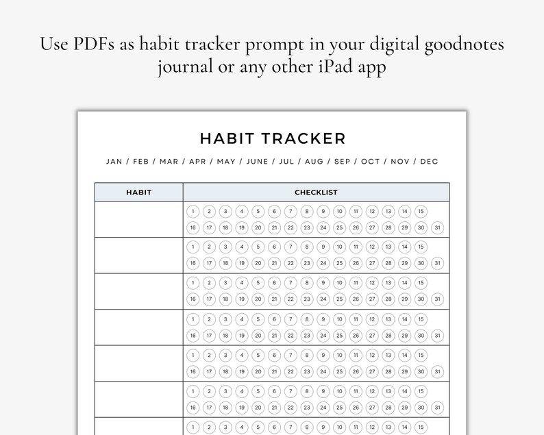 Simple Habit Sleep Tracker Planner Digital Monthly Habit Tracker Daily