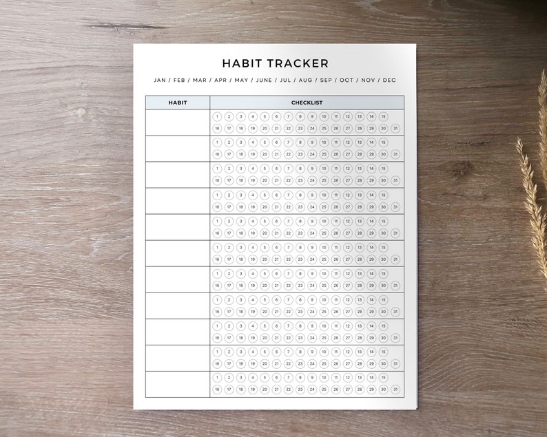 Simple Habit Sleep Tracker Planner Digital Monthly Habit Tracker Daily