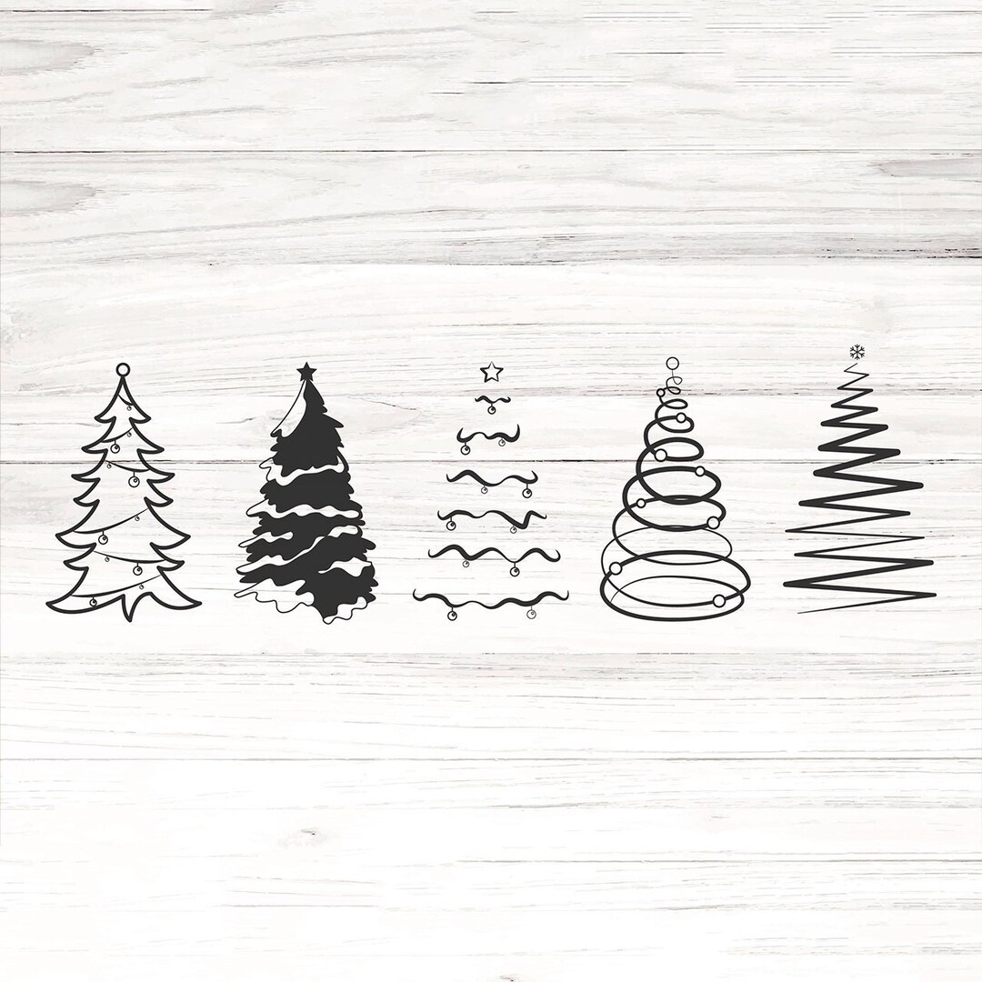Christmas Tree SVG Bundle Christmas Tree Line Art Png - Etsy