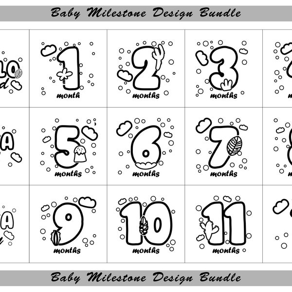 Baby Milestone svg Printable, Baby Monthly Milestone Cards, Cloud Baby Milestone svg, First year down svg jpeg png hello world Boy Onesie