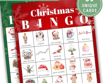 Christmas Bingo in Spanish | Printable Christmas Bingo Game | Spanish Christmas Activity for Kids & Families