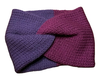 Handmade Headband • 2 Color • Thick • Double Layer • Crochet • Fall • Winter • Clothing • Accessories • Comfy • Soft • Knit • Customizable