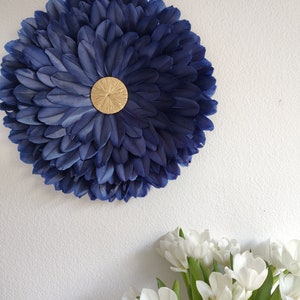 Jujuhat &quot;ANÉMONE&quot; navy blue feathers