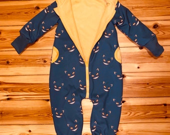 Softshell overall Cheshire cats anthracite mustard yellow babies and children