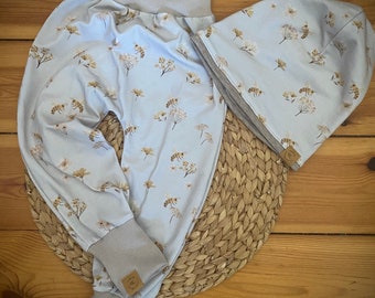 Set baby bloomers hat jersey bees beige taupe