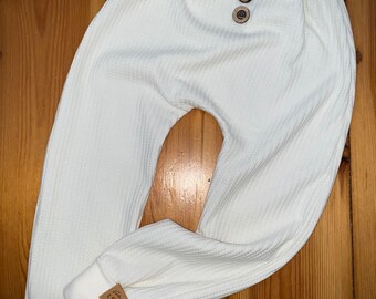 Casual bloomers for babies and children waffle jersey cream