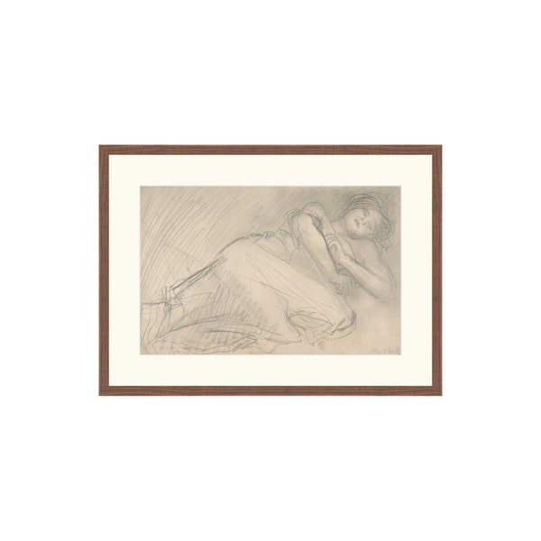 Female Figure II. Female Drawing. Female Body Sketch. Figure Study Vintage. Antique Sketch Art. Wall Art. Contemporary Decor. Neutral Home