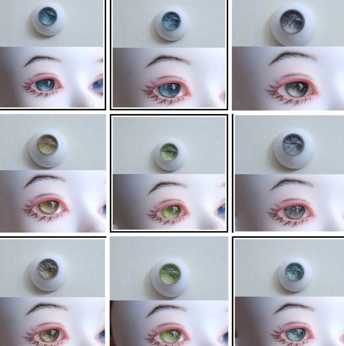  IMGUMI PX-10 Eyeballs for Crafts 10mm,Pure Handmade Design  Glass Fake Eyes, Eyeball 1 Pair,Suitable for Dolls, Masks, Crafts