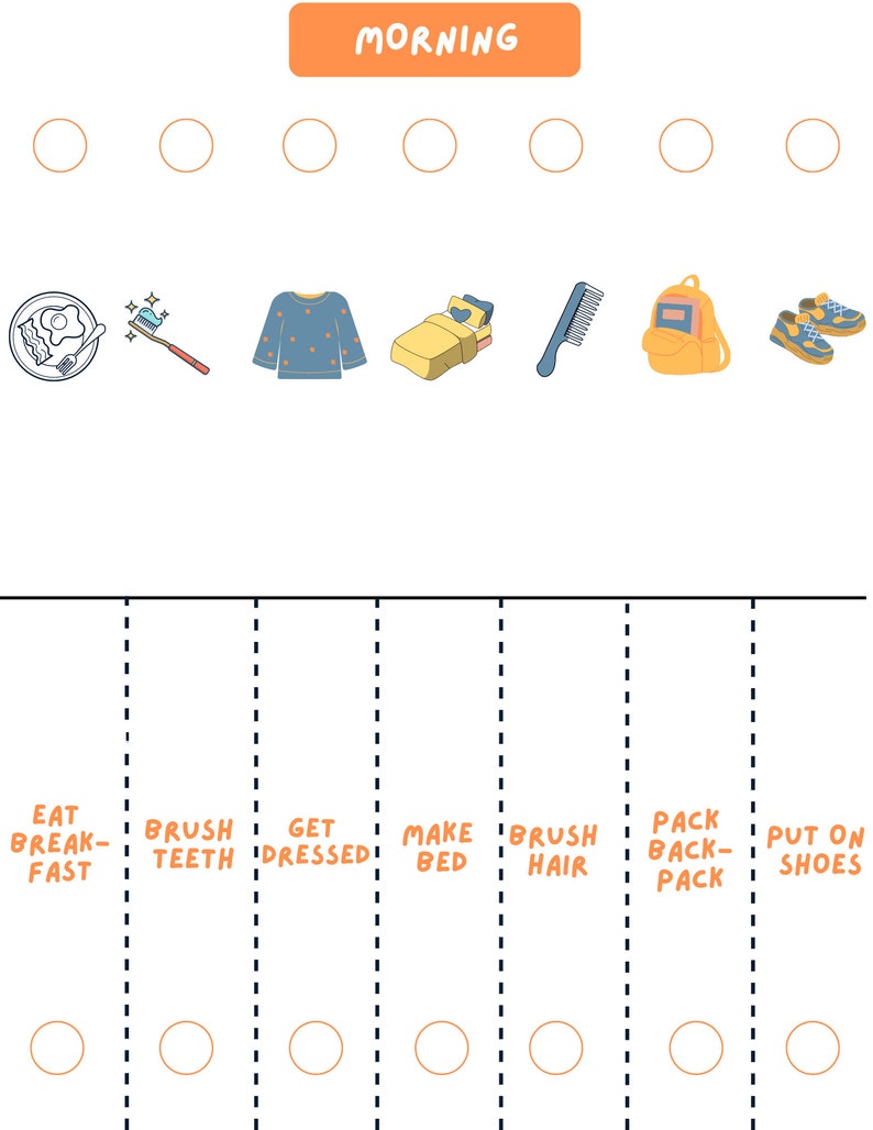 Morning Routine Chart - Etsy
