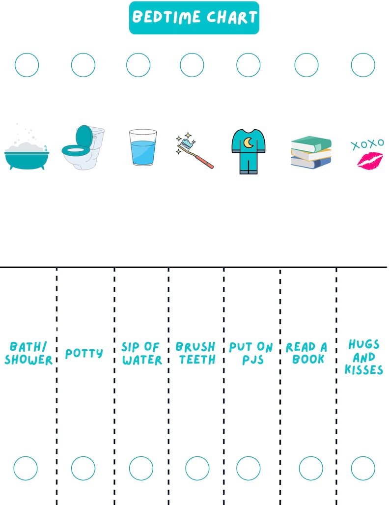 Bedtime Routine Chart - Etsy