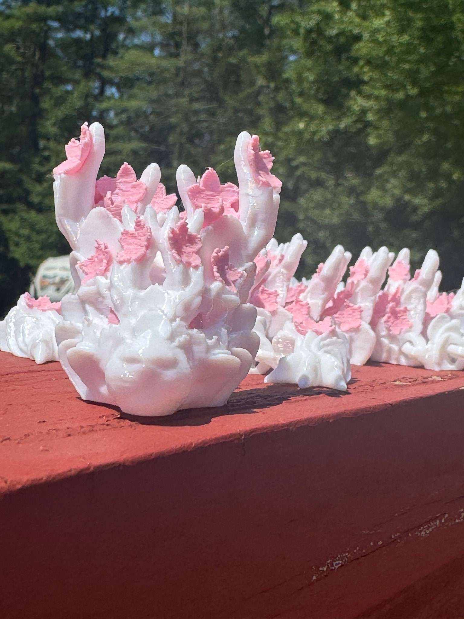 三つ子龍様∞  &  ヒーリングflower 3D Printed Articulated Cherry Blossom Dragon | Sakura Flower