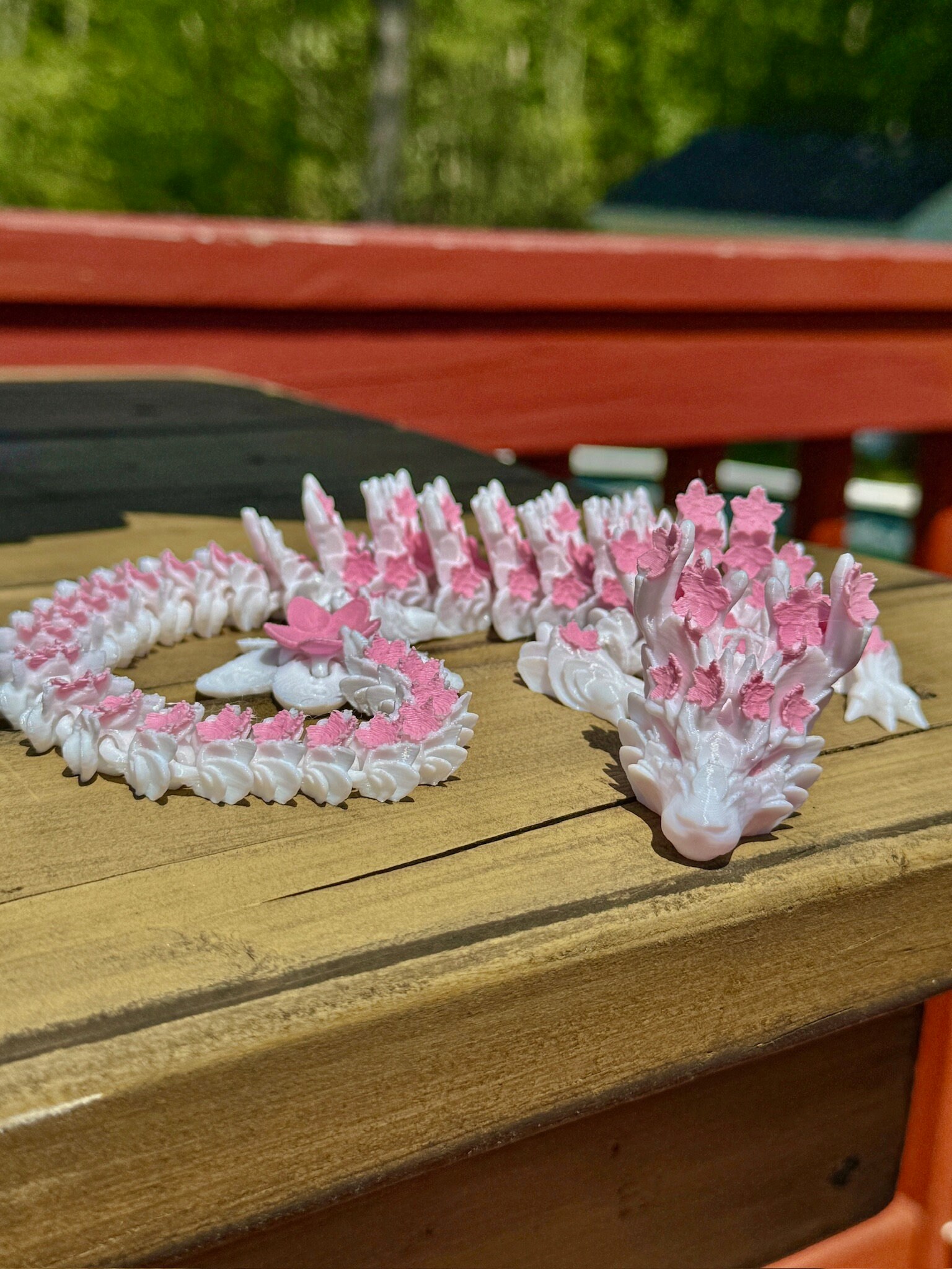 3D Printed Articulated Cherry Blossom Dragon | Sakura Flower