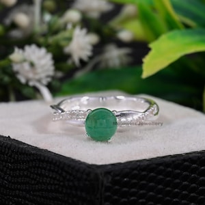 Natural Green Emerald Ring, 925 Sterling Silver, Women Ring, Engagement Ring, Wedding Ring, Proposal Ring, Vintage Emerald, Gift for Her