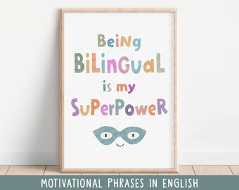 English Motivational phrases, Educational poster, Kids Decor, Toddler Playroom decor, Montessori Classroom decor, Digital Download,
