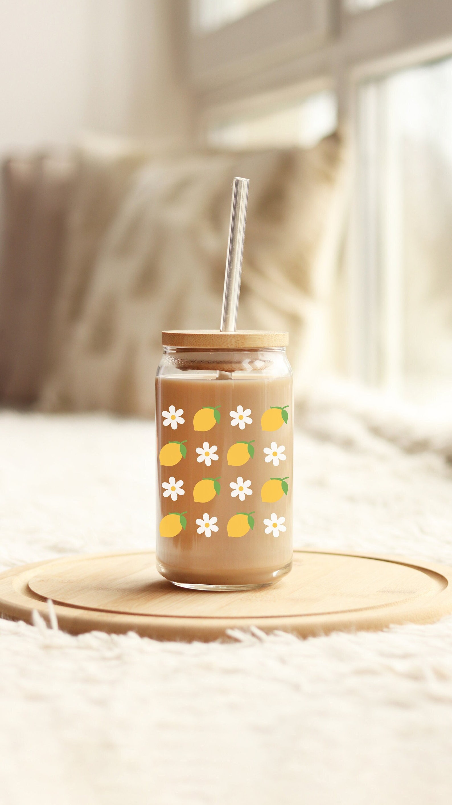 Flower Glass Iced Tea Can