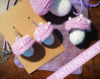 Mushroom Jewellery Set Crochet Pattern