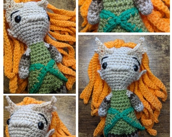 PDF Crochet Pattern - Chibi Keyleth (Vox Machina)