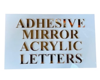 Mirror Gold Siver Acrylic Adhesive Letters or Numbers | Stick on acrylic letters | Perspex Letters