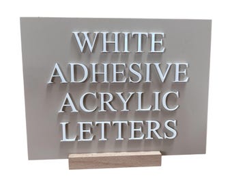 White Gloss Acrylic Adhesive Letters | Stick on acrylic letters | Perspex Letters