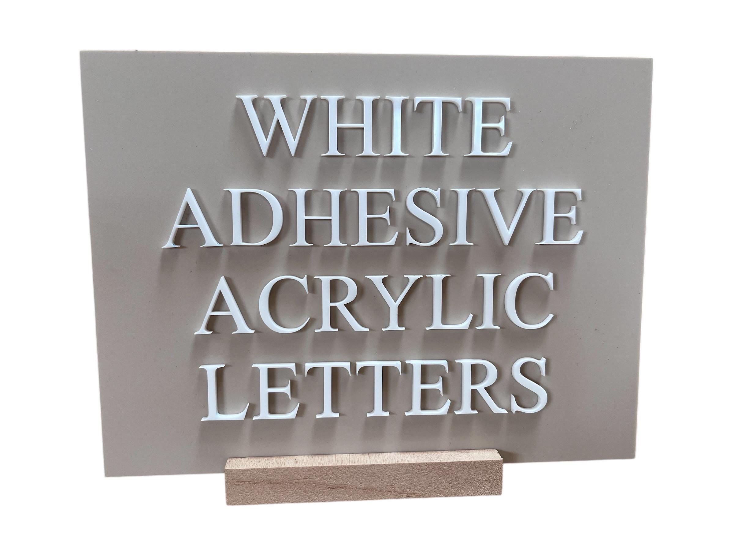 White Gloss Acrylic Adhesive Letters | Stick on Acrylic Letters ...