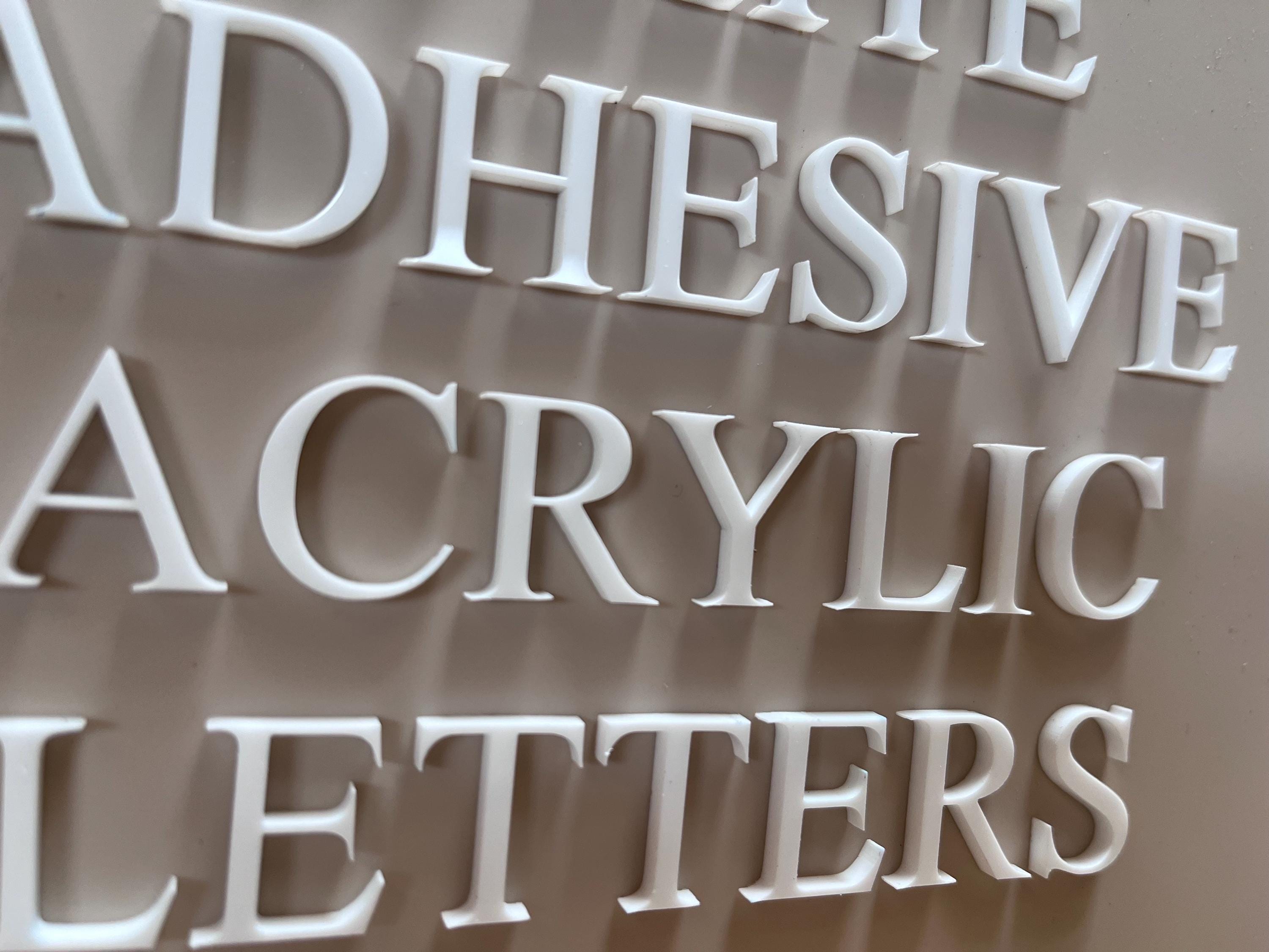 White Gloss Acrylic Adhesive Letters | Stick on Acrylic Letters ...