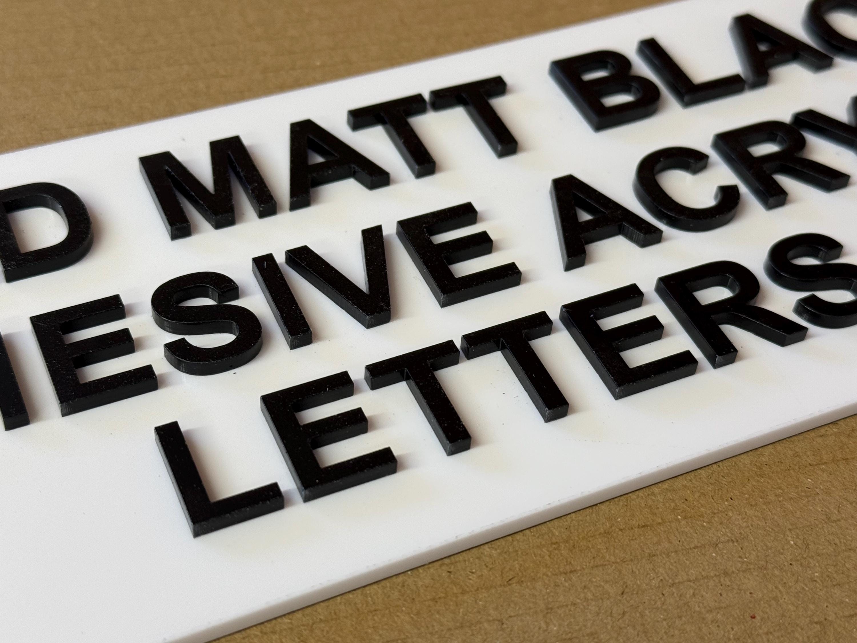 Matt Block Letters Matt Black Acrylic Adhesive Letters | Stick on Acrylic Letters ...