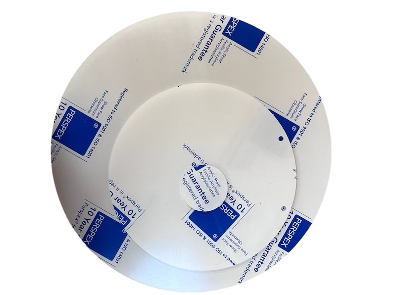 Perspex Cast Acrylic Disc up to 60cm Diameter with or without holes | Black Clear White Acrylic Disc | Acrylic Blanks bild 1