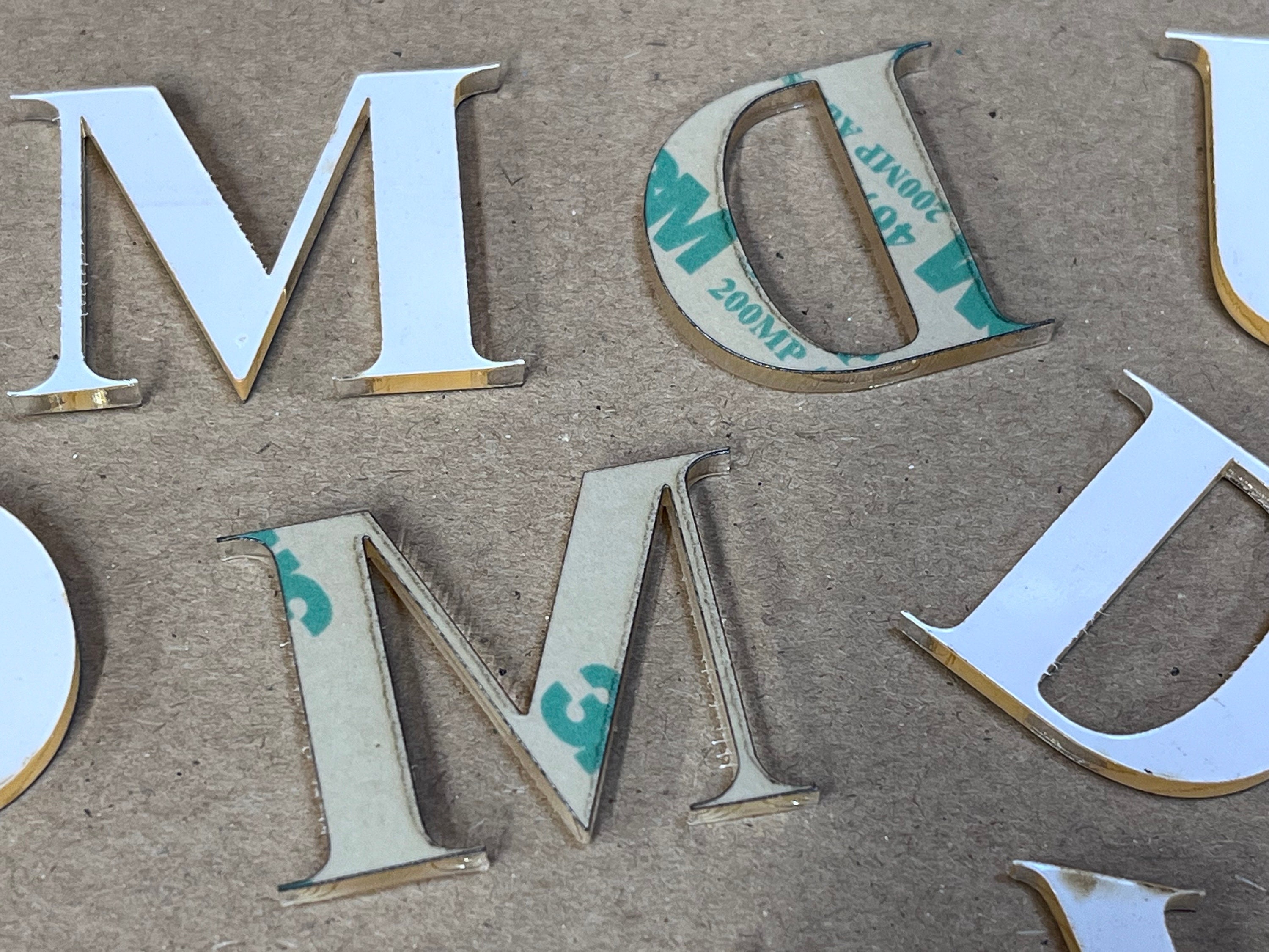White Gloss Acrylic Adhesive Letters | Stick on Acrylic Letters ...