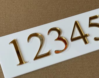 Mirror Gold Acrylic Adhesive Numbers | Stick on acrylic Numers | Perspex Numbers