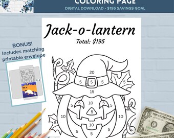 Jack-o-Lantern Savings Challenge: Coloring Page & Envelope (Digital Download)