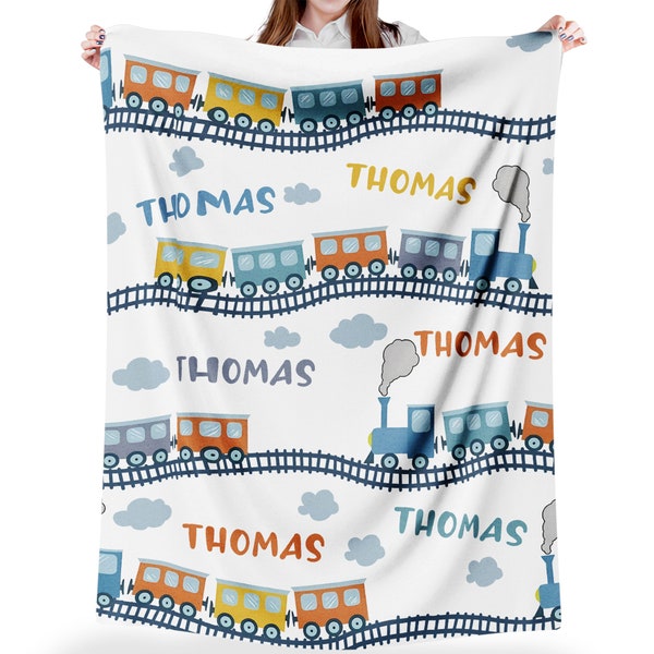 Train Baby Blanket Etsy