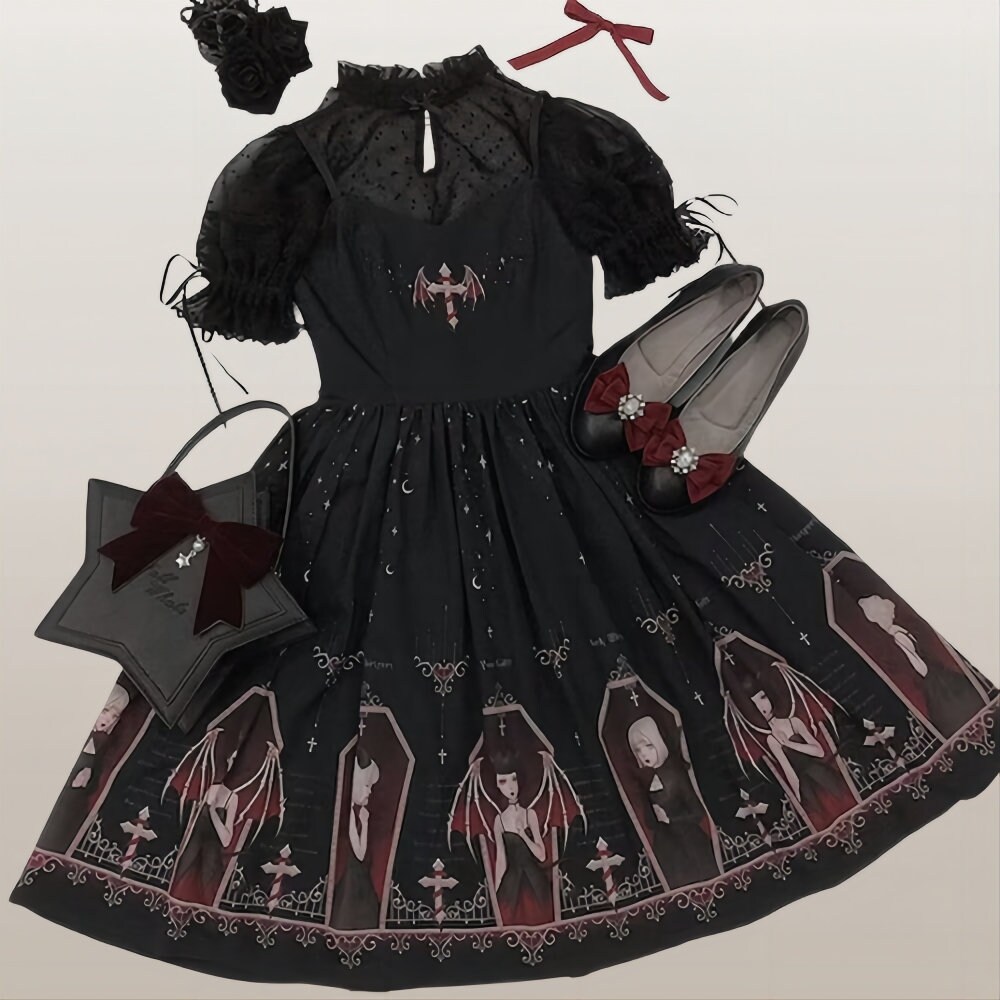 Vestido Kawaii Anime Maid, Little Devil Kuromi Bowkuromi Lolita