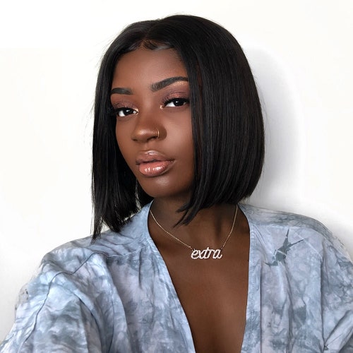 Msbeauty factory price good quality new wholesale grade 10a wet and wavy 13x4 Front Lace Short Bob Wig shops for Black Women