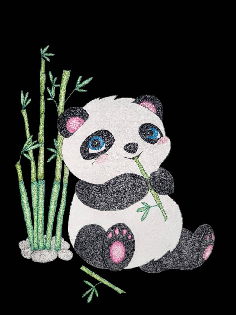 Cute Panda Print, Hand Drawn Panda Print, Safari Animal Print, Nursery ...