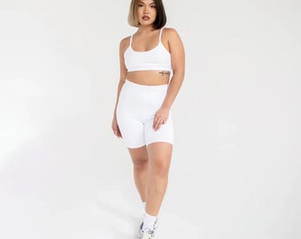 Frauen Yoga BH | Minimalistisch Streetwear Yoga Top | Schwarz Weiß Grau Crop Größen