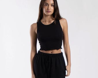 LETTUCE TRIM CROP Top | Minimalistisch Streetwear, Athleisure, 90% Baumwolle