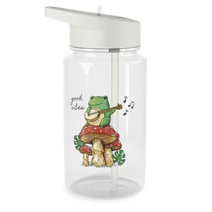 Musical Frog Water Bottle | Mushroom Straw Bottle
