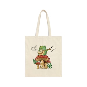Musical Frog Tote Bag | Good Vibes Bag | Cottagecore Gift