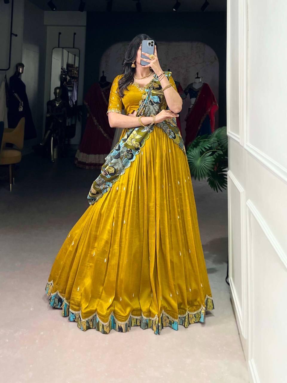 Rust Orange Sabyasachi Inspired Bridal Silk Lehenga Choli