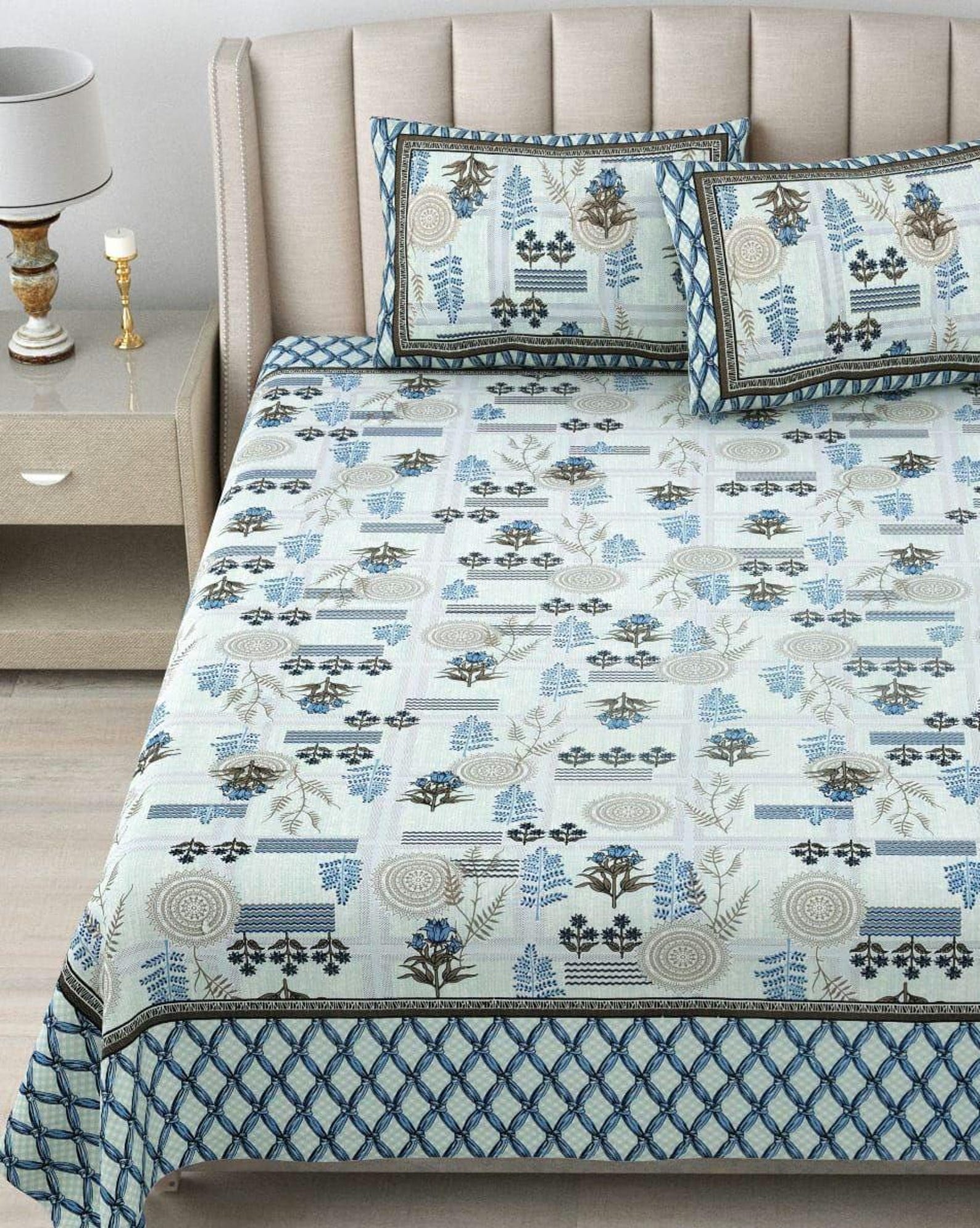 Bed Spread Cotton Feel Beautiful Design Bedsheet King Size Bedcover ...