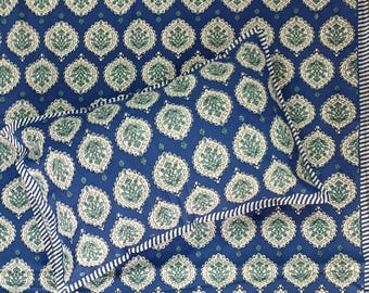 Block print bedspread Floral print 100% pure cotton bedsheets Indian bed cover Jaipuri print bedsheets king size luxurious bedsheets gifting