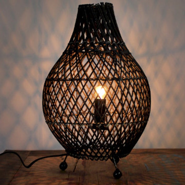 Rattan Table Lamp Etsy UK
