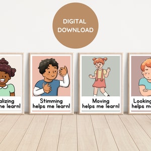 Set of 4 posters | Neurodiversity Acceptance | Neuroaffirming | Classroom Decor | Speech & Occupational Therapy | Autism | ADHD