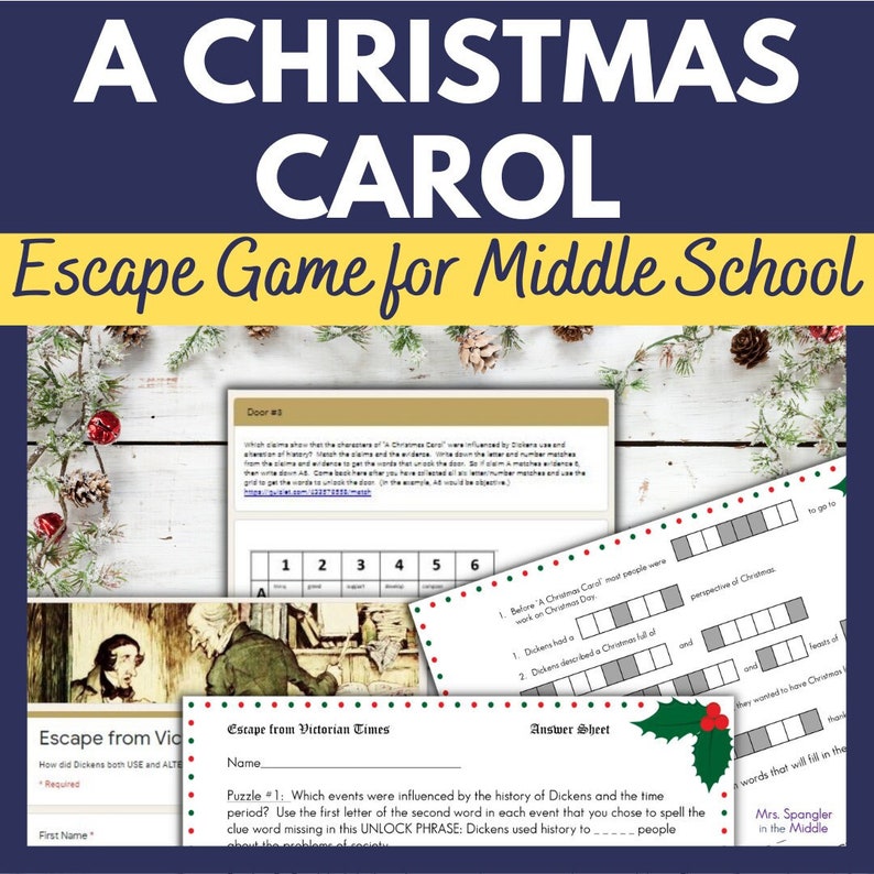 A Christmas Carol Escape Room Game Digital AND Printable Etsy