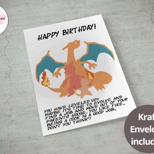 Tarjeta de cumpleaños Pokémon - 'Feliz cumpleaños' / Tarjeta de cumpleaños  linda / Tarjeta Pikachu / Bulbasaur