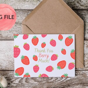 Thank You Berry Much, strawberry thank you PNG Digital Downland